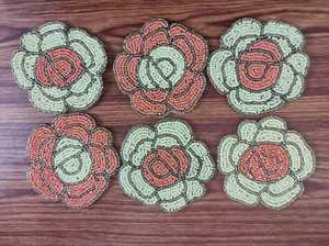 Beaded <b>Coaster</b> Multicolor Glass-Bead Handmade Luxury Customizable 10mm Thick <b>Drink</b> <b>Coasters</b> Boho Table Decor Dining Gifting - Product Image 6