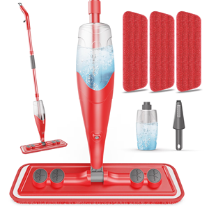 Serpillère pulvérisatrice professionnelle avec tampons réutilisables, conçue pour l'entretien quotidien des sols, avec mouvement fluide et pulvérisation pratique - Product Image 6