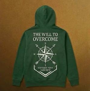 OEM Custom Forest Green Hoodie Embrace Every Challenge <b>Tree</b> Logo Winter Fleece Heavyweight 100% Cotton Unisex Pocket Sweatshirt - Product Image 2