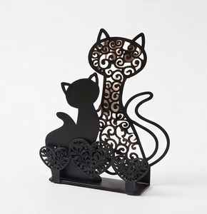 Lindo Porta Servilletas Metálico con Diseño de Gato, Recubrimiento en Polvo Negro, de Pie, para Decoración de Mesa y Uso en la Cocina - Product Image 5