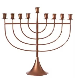 Candélabre de luxe en métal à 9 bras, porte-bougie Menorah élégant, centre de table, décoration intérieure - Product Image 2