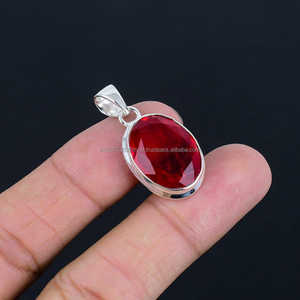 Colgante hecho a mano de Plata de Ley 925, forma de amante de piedras preciosas para compromiso, piedra natal chapada en plata, joyería de boda, regalo para ella - Product Image 6