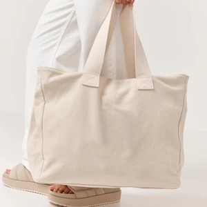 Printed Adjustable Washable Eco Friendly Beige Water Resistant <b>Canvas</b> Bag <b>Large</b> Capacity Woven Style - Product Image 4