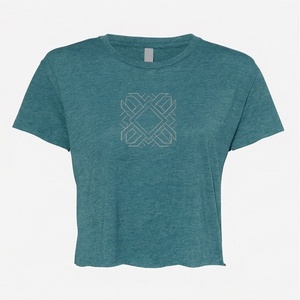 เสื้อครอปท็อปผ้าฝ้ายสีพื้นแบบสั่งทำพิเศษสำหรับผู้หญิง ทรงเข้ารูป เสื้อยืดสไตล์สตรีทแวร์ สำหรับออกกำลังกาย ฟิตเนส ยิม และชุดออกกำลังกาย - Product Image 1