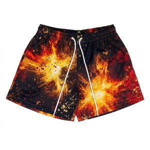 Elastic Waist Knitted Canvas <b>100</b>% <b>Polyester</b> Eco-Friendly Digital Print Sporty Sports and Leisure Shorts - Product Image 4