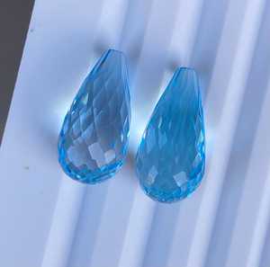 Par de Topacios Azules Cielo Natural, Corte Pera, Calidad Excelente y Rara, Piedras Sueltas, Valoración por Terceros, Tamaño Estándar para Joyería Fina - Product Image 3