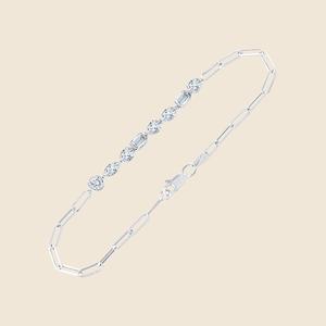 Pulsera de tenis moderna de plata con diamantes de laboratorio para mujer, 4.4ct, chapada en oro, con múltiples formas, color DEF, claridad VVS VS, 10 gramos - Product Image 2