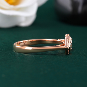 Anillo Abierto Geométrico Doble de Oro Rosa de 14K, Joyería Moderna y Elegante con Diamante Cultivado en Laboratorio de 0.15 CT, VS1, Certificado IGI, Oro Amarillo Sólido de 18K - Product Image 3