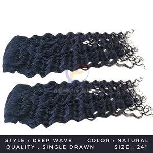 Meilleure vente 100% extensions de cheveux humains vierges Remy indonésiens naturels Deep Wave Texture Double trame Machine paquets de cheveux - Product Image 3