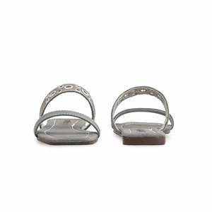 Femme Gris CL1881 Mode Fourrure pour Pantoufles Casual Slip-On Design - Product Image 2