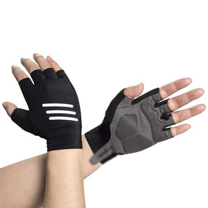 Gants de cyclisme en cuir anti-vibrations, demi-doigts noirs, pour hommes, pour la conduite à vélo, offrant une dextérité et une sécurité accrues - Product Image 2