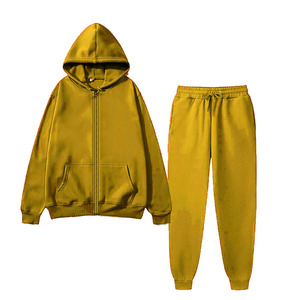 Conjunto Deportivo para Hombre, Estilo Urbano Vintage, Logotipo Personalizado, Cierre de Cremallera, Nuevo Diseño, Sudadera con Capucha, Conjuntos Deportivos Sólidos de Alta Calidad, Manga Larga - Product Image 1