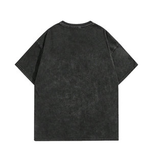 Camiseta Negra Extra Grande de Manga Corta con Cuello Redondo para Hombre, Estilo Urbano con Estampado, Transpirable, de Algodón Jersey - Product Image 2