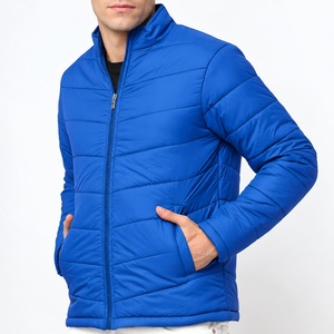 Chaqueta Acolchada con Capucha para Hombre, Color Azul Rey, Poliéster, Resistente al Viento, Secado Rápido, Cierre de Cremallera, Estilo Casual para Invierno, Cuello Alto - Product Image 4
