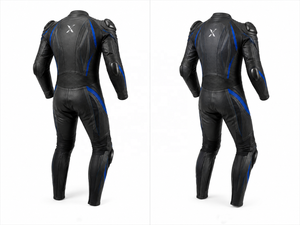Shoulder Slider Racing One-Piece Leather Motorcycle Suit | Black Gray Blue | OEM ODM Manufacturer | Premium Design Quality | - Product Image 3