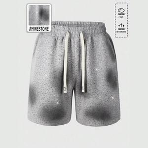 High Quality Men Solid High Waist Elastic Sun Faded Rhinestone Custom Screen Printed Acid Wash Hem Corduroy Waterproof Gym - Product Image 5