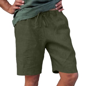 Shorts de sport décontractés pour hommes, couleur unie, taille élastique, écologiques, imperméables, respirants, en polyester/coton, pour la remise en forme, l'entraînement et la gym - Product Image 4