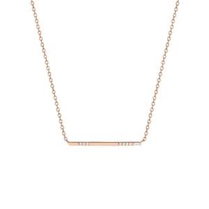 Colliers délicats pour femmes avec pendentif barre géométrique en diamant de laboratoire rond, serti pavé, pour usage quotidien, vente en gros, or 10k 14k 18K - Product Image 5