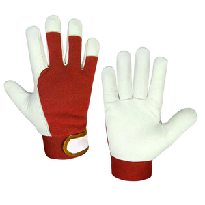 Vantrex Industries – Cagoule d'hiver chaude en cuir de chèvre blanc et microfibre rouge, ouverture latérale, logo personnalisé, bande élastique, pour chauffeur - Product Image 1