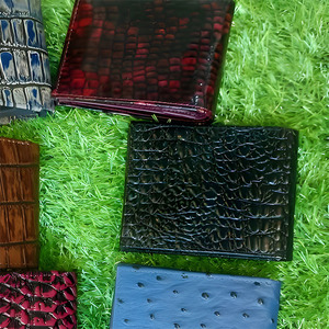 Executive Vibrant Color Genuine Leather Bifold <b>Wallet</b> with Embossed Print and Zipper <b>Coin</b> Pocket Professional Stylish Design - Product Image 1
