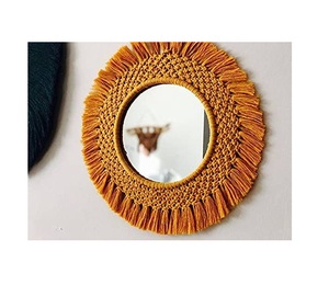 Espejo de Macramé Decorativo de Pared, Diseño Único MKI, Estilo Clásico Redondo, para Decoración del Hogar, Bodas, Sala de Estar, Suministros Indios - Product Image 2