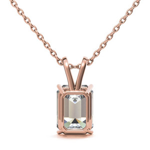 Bijoux sur mesure en or jaune 18 carats avec pendentif diamant, diamant solitaire de laboratoire taille radiant pour femme - Product Image 3