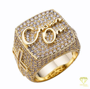 Anillo de Plata de Ley 925 con Moissanita y Diamantes, Diseño de Letra, Estilo Hip Hop Iced Out, para Compradores Mayoristas - Product Image 3