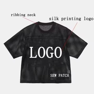 Camiseta de Fútbol Americano de Verano para Adultos, Unisex, Negra, de Malla, Talla Grande, con Estampado, Transpirable, Estilo Urbano, Logotipo Personalizado OEM - Product Image 2
