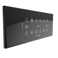 Interrupteurs de contrôle de l'éclairage à 6 voies en verre IP40 compatibles Tuya de Fox Domotics avec télécommande tactile capacitive IR WiFi