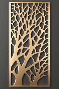 Divisor de Habitaciones Metálico Decorativo Moderno, Panel de Separación con Corte Láser, Patrón Art Deco, Translúcido, Multifuncional, Impermeable - Product Image 6