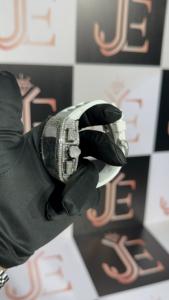 Montre à quartz de luxe pour homme, boîtier en alliage de 41 mm, bracelet en caoutchouc blanc, cadran en verre avec chiffres romains, aiguilles lumineuses, fermoir caché, résistance à l'eau 3 BAR - Product Image 3