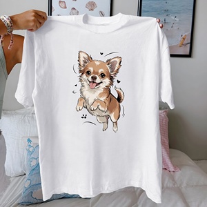 Happy Chihuahua Jumping for Joy Camiseta cómoda de algodón puro para mujer - Product Image 1