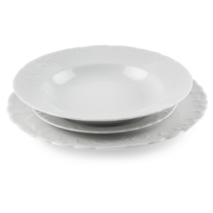 Servizio di Piatti Excelsa 18 Pezzi Elisa Rococo in Porcellana Bianca - Product Image 2