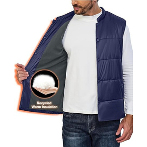 New Custom Lightweight Canvas Quick Dry Breathable Waistcoat Warm Bubble <b>Packable</b> Sleeveless Winter Men Puffer Vest Plus Size - Product Image 5