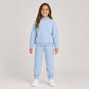 Custom Winter Kids Light Gray Solid <b>Zip</b> Fleece <b>Hooded</b> Tracksuit Windproof Soft Cotton Blend Unisex Activewear Personalized Logo - Product Image 6