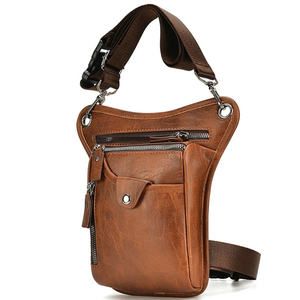 <b>Top</b> Quality Fully Custom Unisex Leather Waist Bag Brown Zipper Closure Casual Daily Use Fanny Packs OEM Service - Product Image 6