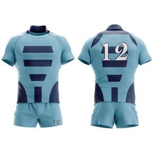 Conjunto de Uniforme de Rugby Oficial para Hombre, Ligero, Transpirable, Tejido Duradero de Secado Rápido, Jersey de Manga Corta y Pantalones Cortos para Partidos de Club - Product Image 1