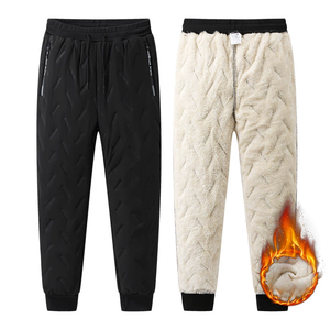 Men's Winter Fleece <b>Lined</b> Thermal <b>Pants</b> Full Length Drawstring Solid Color Warm Outdoor Casual Trousers - Product Image 6