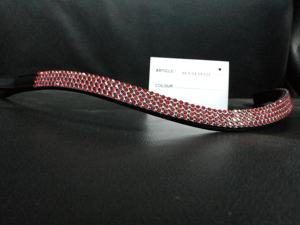 Banda de cejas de cuero de caballo de diseño múltiple con relleno suave y cristal decorativo Producto ecuestre Premium. - Product Image 5