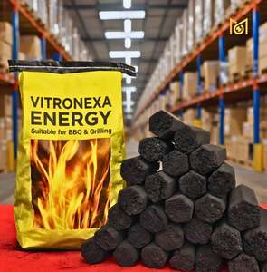 Carbón de Coco Hexagonal en Bloques para Pedidos al por Mayor, Carbón Negro de Madera Dura con 55-75% de Carbono Fijo, Calidad de Exportación, Proveedor de Combustible para Barbacoa - Product Image 5