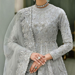 Trendy Pakistani Beautiful Flower Design Style Wedding Stitched Lehenga Bridal Embroider Maxi <b>Dress</b> - Product Image 4