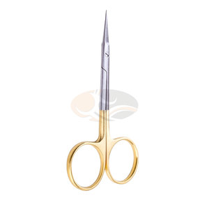 Ciseaux chirurgicaux pour iris, instrument de coupe manuel de précision professionnel, manche doré, certifié CE, réutilisable, en acier inoxydable - Product Image 3