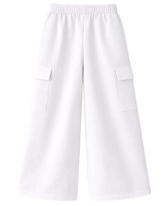 Pantalones Deportivos Cargo de Pierna Ancha Color Gris Claro para Mujer, Cintura Elástica, Pantalones Casuales de Felpa, Corte Holgado, Ropa Urbana, Cómodos para Invierno - Product Image 1