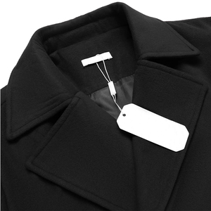 Warm Winter Casual Long Pea Coat <b>Black</b> Color Long Sleeve Button Down Overcoat Soft Woolen Slim Fit <b>Men's</b> <b>Peacoat</b> - Product Image 5