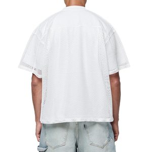 Hot Seller Premium Boxy Mesh Jersey Oversized Streetwear <b>Drop</b> Shoulder Sports Jersey Men's Breathable Polyester OEM MFG Jersey - Product Image 2