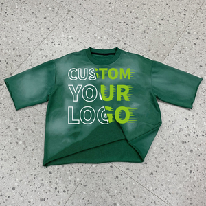Camiseta de Manga Corta con Cuello Redondo para Hombre, Logotipo Personalizado, Color Verde, Impresión Digital, Algodón Jersey, Corte Regular Informal - Product Image 1