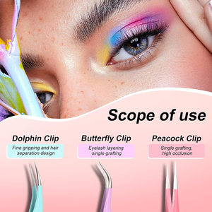 Precision Medical Steel Eyelash Tweezers Set 5pcs Colorful Beauty Care <b>Tools</b> for Lash Extensions Volume False Hair Picking <b>Tools</b> - Product Image 6
