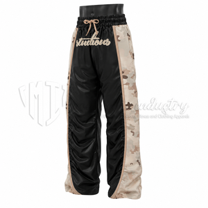 Pantalon cargo baggy personnalisé pour homme, pantalon parachute à empiècements camouflage, pantalon décontracté streetwear à jambes larges - Product Image 3