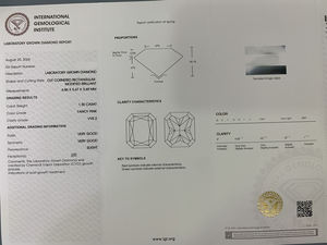 Diamants en vrac certifiés IGI, taille Radiant, 1,33 ct/1,35 ct, clarté VVS, diamants roses fantaisie cultivés en laboratoire CVD, vente en gros pour bijoux - Product Image 6