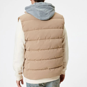 Chaleco Acolchado para Hombre, Color Marrón, Cuello Alto, Transpirable, Resistente al Viento, Informal, para Verano, con Cierre de Cremallera, Color Sólido - Product Image 5